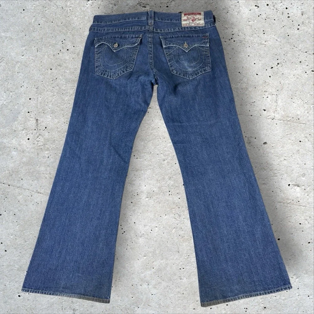 Vtg True Religion Billy Bootcut Jeans 38x33‎ Flap Pocket USA Y2K